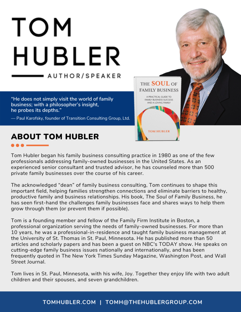 Tom Hubler Author Bio